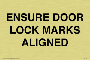 ENSURE DOOR LOCK MARKS ALIGNED