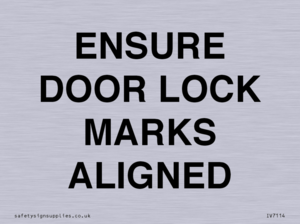 ENSURE DOOR LOCK MARKS ALIGNED