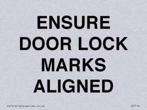 ENSURE DOOR LOCK MARKS ALIGNED