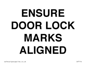 ENSURE DOOR LOCK MARKS ALIGNED