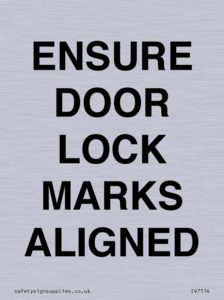 ENSURE DOOR LOCK MARKS ALIGNED