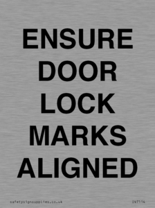 ENSURE DOOR LOCK MARKS ALIGNED