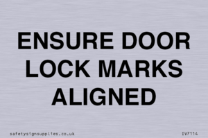 ENSURE DOOR LOCK MARKS ALIGNED