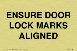 ENSURE DOOR LOCK MARKS ALIGNED