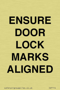 ENSURE DOOR LOCK MARKS ALIGNED