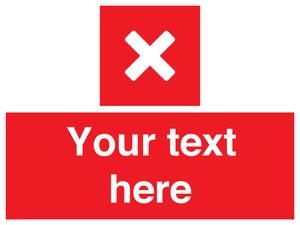 Custom red background, square with cross