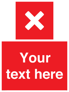 Custom red background, square with cross