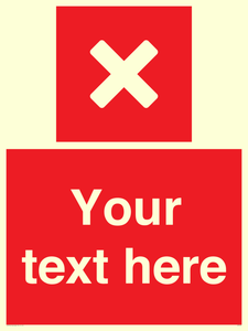 Custom red background, square with cross