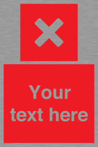 Custom red background, square with cross