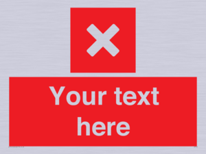 Custom red background, square with cross