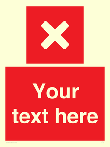 Custom red background, square with cross