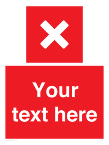 Custom red background, square with cross