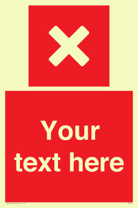 Custom red background, square with cross