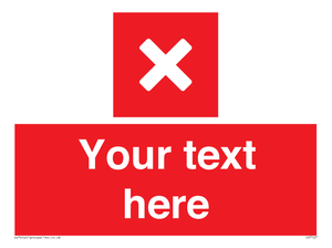 Custom red background, square with cross