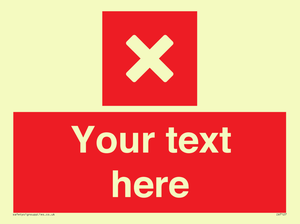 Custom red background, square with cross