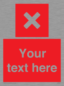 Custom red background, square with cross