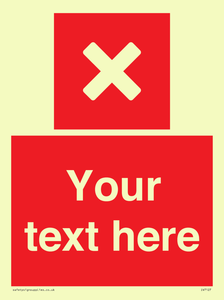 Custom red background, square with cross