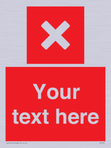 Custom red background, square with cross