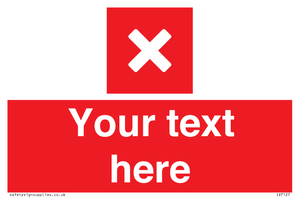 Custom red background, square with cross