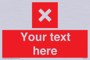 Custom red background, square with cross