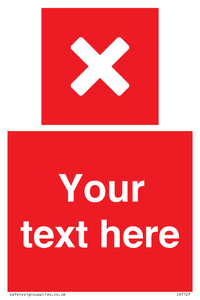 Custom red background, square with cross