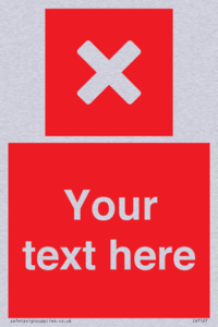 Custom red background, square with cross