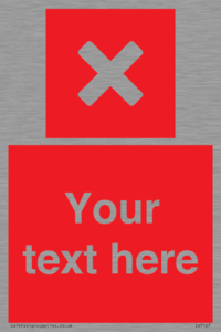 Custom red background, square with cross