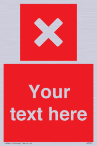 Custom red background, square with cross