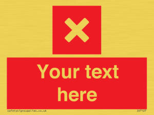 Custom red background, square with cross