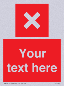 Custom red background, square with cross