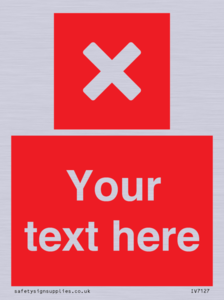 Custom red background, square with cross