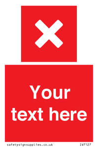 Custom red background, square with cross