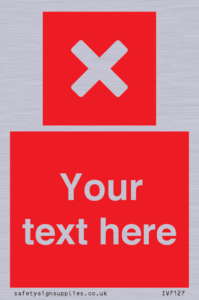 Custom red background, square with cross