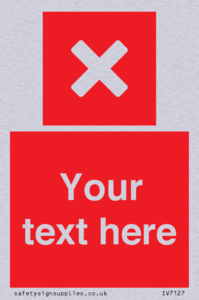 Custom red background, square with cross