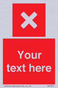 Custom red background, square with cross