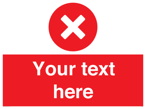 Custom red background, circle with cross