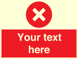 Custom red background, circle with cross