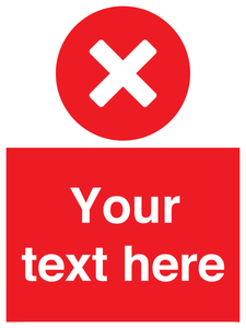 Custom red background, circle with cross