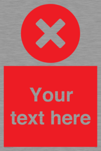 Custom red background, circle with cross