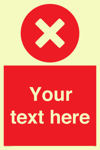 Custom red background, circle with cross