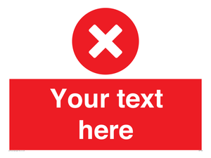 Custom red background, circle with cross