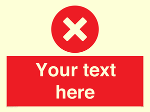 Custom red background, circle with cross