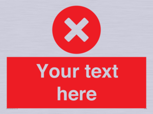 Custom red background, circle with cross