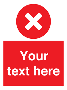 Custom red background, circle with cross