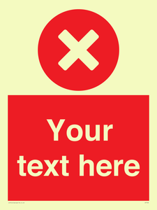 Custom red background, circle with cross