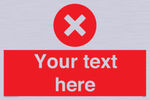 Custom red background, circle with cross