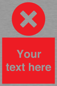 Custom red background, circle with cross