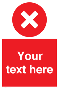 Custom red background, circle with cross