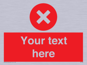 Custom red background, circle with cross