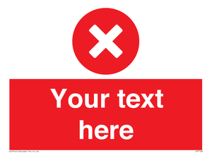 Custom red background, circle with cross